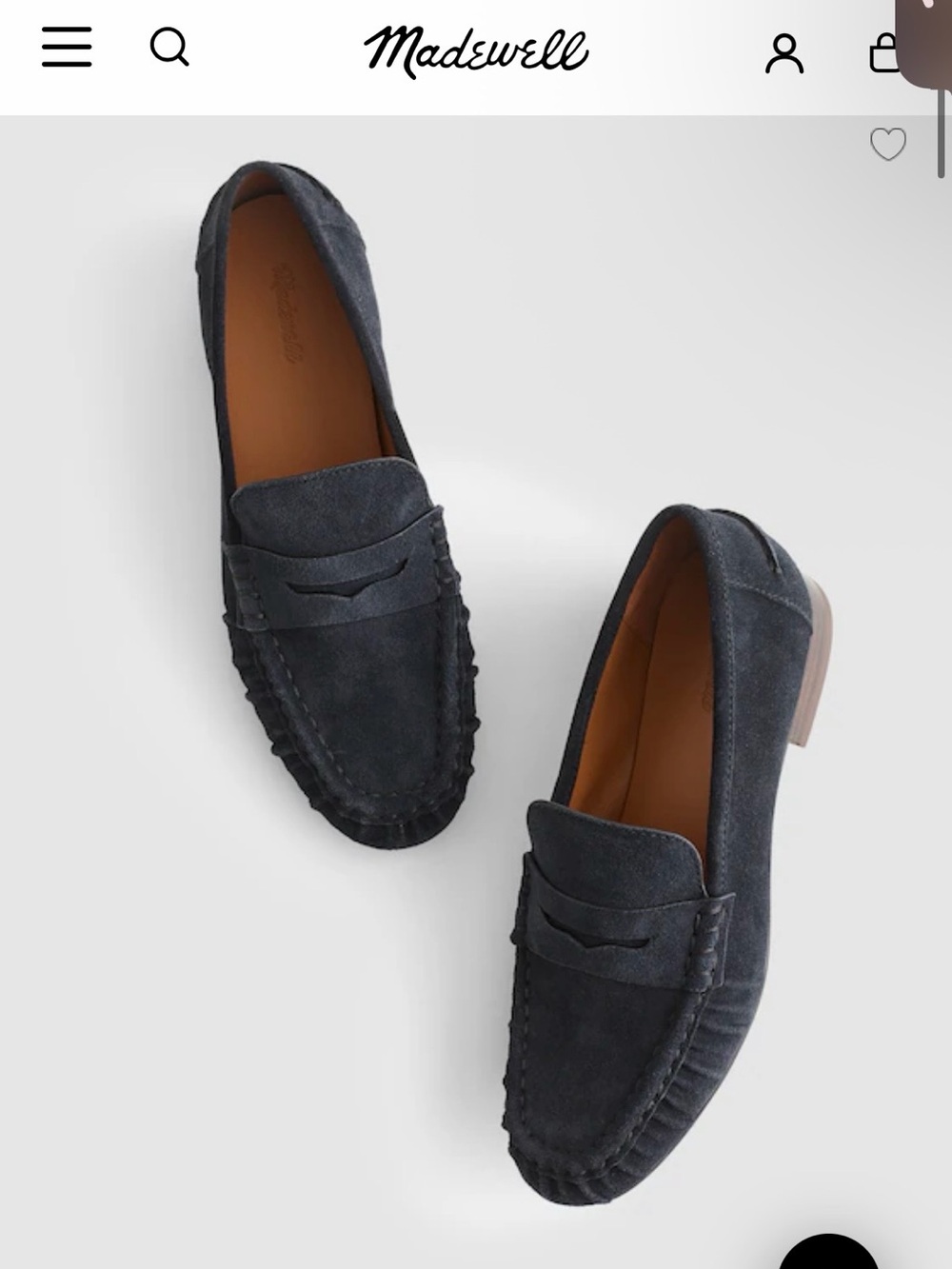 Madewell Navy Suede Penny Loafers